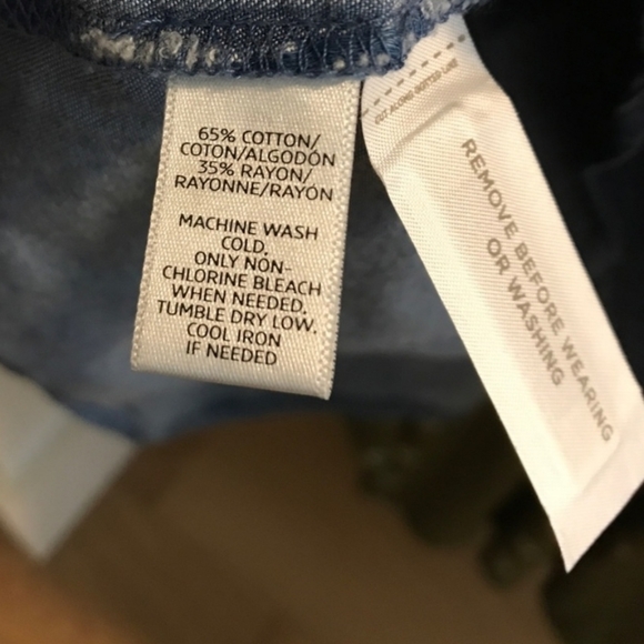 Nwt New Loft Chambray Dress Large Drop Waist Peplum - Picture 5 of 5